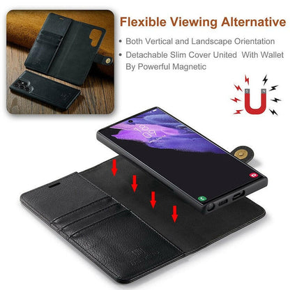 DG.MING Samsung Galaxy S22 etui med avtagbart magnetisk deksel og lommebok, klassisk design.