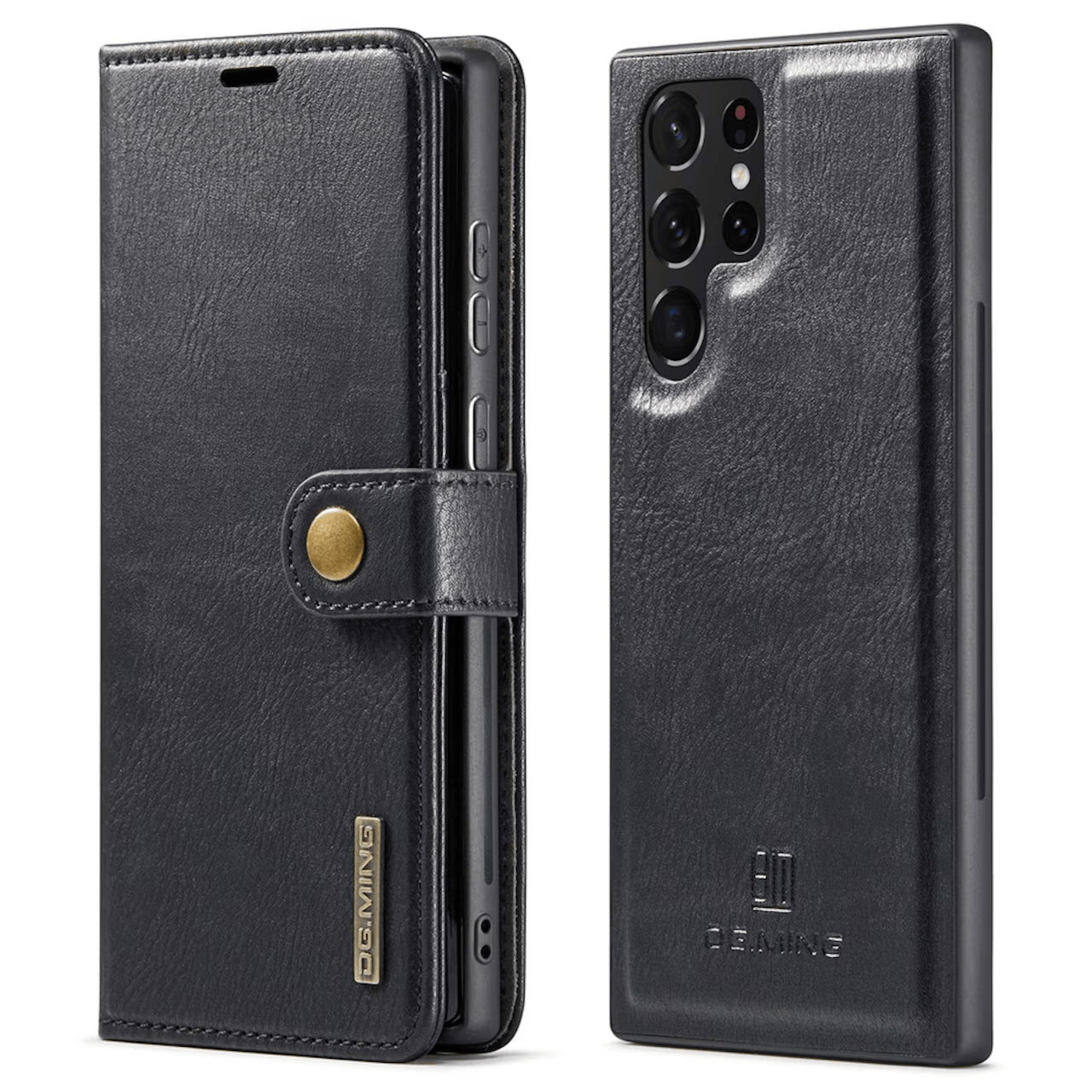 DG.MING etui for Samsung Galaxy S22 med avtagbart magnetisk deksel i eksklusivt lær.