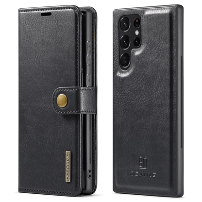 DG.MING etui for Samsung Galaxy S22 med avtagbart magnetisk deksel i eksklusivt lær.