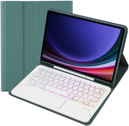 Farget bakbelyst Bluetooth-tastatur i lær med deksel og pennholder for iPad Mini.