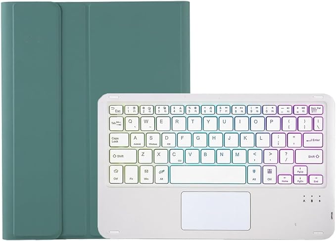 Farget bakbelyst Bluetooth-tastatur med nettbrettdeksel og pennholder for iPad 10.2 / Air 3 gen / Pro 10.5.
