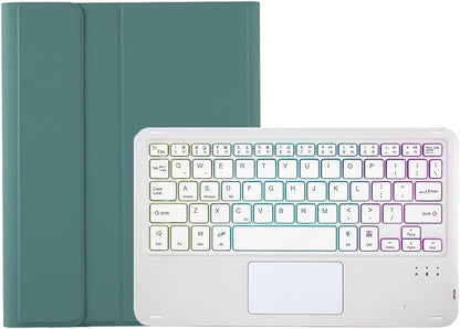 Farget bakbelyst Bluetooth-tastatur med nettbrettdeksel og pennholder for iPad 10.2 / Air 3 gen / Pro 10.5.