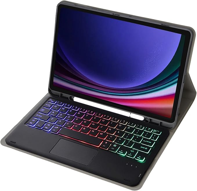 Farget bakbelyst Bluetooth-tastatur i lær med nettbrettdeksel for iPad 10.2 / Air 3 gen / Pro 10.5.