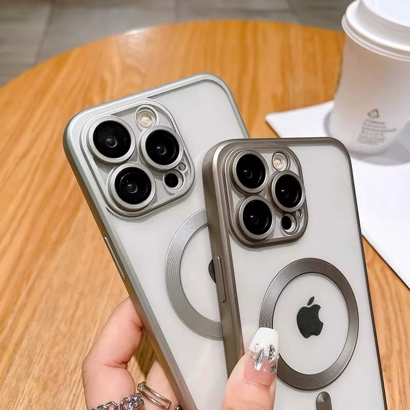 Magnetisk deksel for iPhone 16 Pro Max med matt finish og Magsafe-kompatibilitet.