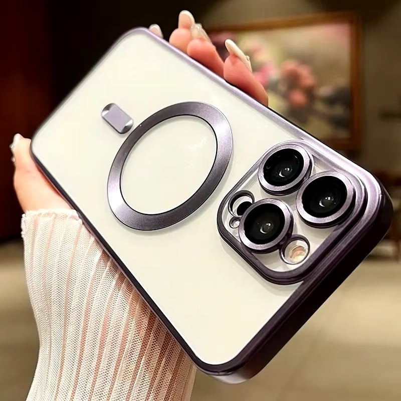 Magnetisk deksel for iPhone 16 Pro Max med matt finish og Magsafe-kompatibilitet.