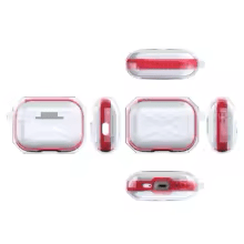 Gjennomsiktig beskyttelsesdeksel for AirPods Pro med karabinkrok.