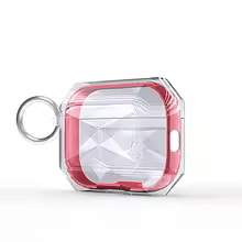 Gjennomsiktig øretelefonetui med karabinkrok for AirPods Pro.