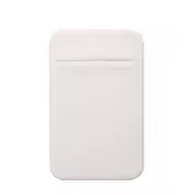 Elastisk mobil kortlomme i hvit, fleksibel og kompakt design.