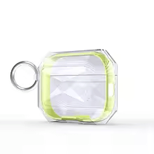 Gjennomsiktig øretelefonetui for AirPods Pro med karabinkrok.