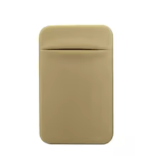 Elastisk mobil kortlomme i beige for kredittkort og ID, passer til de fleste smarttelefoner.