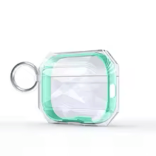 Gjennomsiktig øretelefonetui med karabinkrok for AirPods Pro.