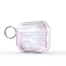 Gjennomsiktig øretelefonetui for AirPods Pro med karabinkrok, støtter trådløs lading.