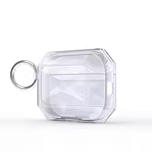 Gjennomsiktig øretelefonetui med karabinkrok for AirPods Pro.