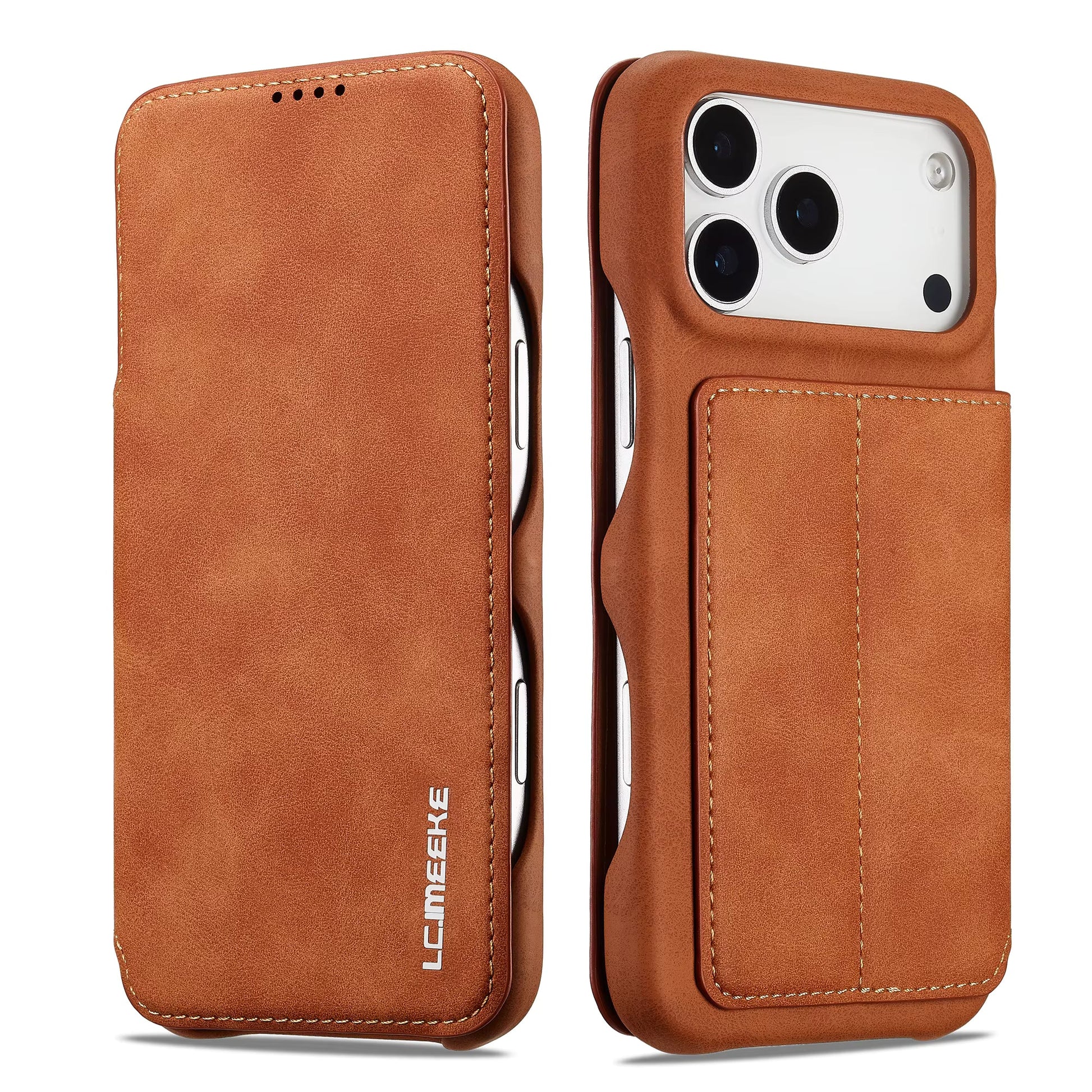 Wallet-deksel med kortholder - iPhone 11 Pro Max - Brun lys
