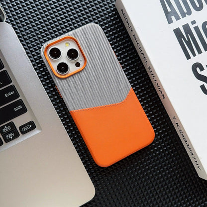 Business luksus bakdeksel med kortholder – iPhone 13 - Grå/Oransje