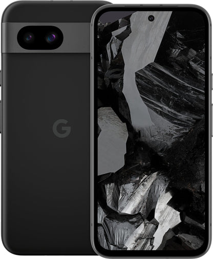 Google Pixel 8a 5G i obsidian farge, 8/128GB, B-grad, god kosmetisk tilstand.