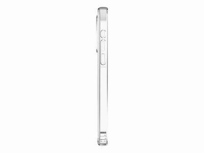 Gjennomsiktig GEAR4 Crystal Palace iPhone 15-deksel sett fra siden.