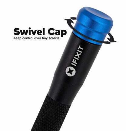 iFixit Mahi Driver Kit med en roterbar hette for presis kontroll over små skruer.