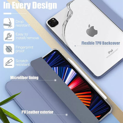 Smart etui med stativ og pennholder for iPad 10, slank design med automatisk vekking/søvnfunksjon, slitesterkt PU-skinn og TPU-materiale, innebygd pennholder.
