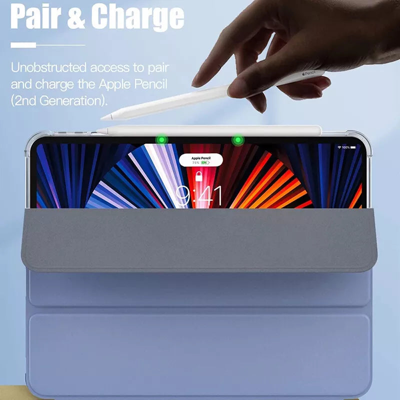 Smart etui for iPad 10.2 med stativ og pennholder, slank design, støtter automatisk vekking/søvn.
