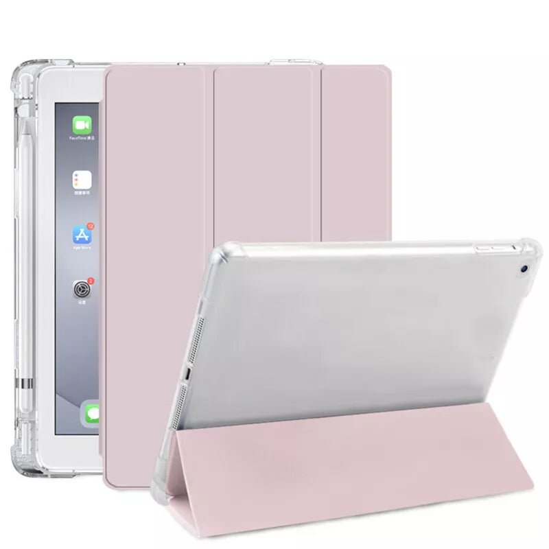 Smart etui med stativ og pennholder for iPad 10, rosa design, slank stil med automatisk vekking/søvnfunksjon.